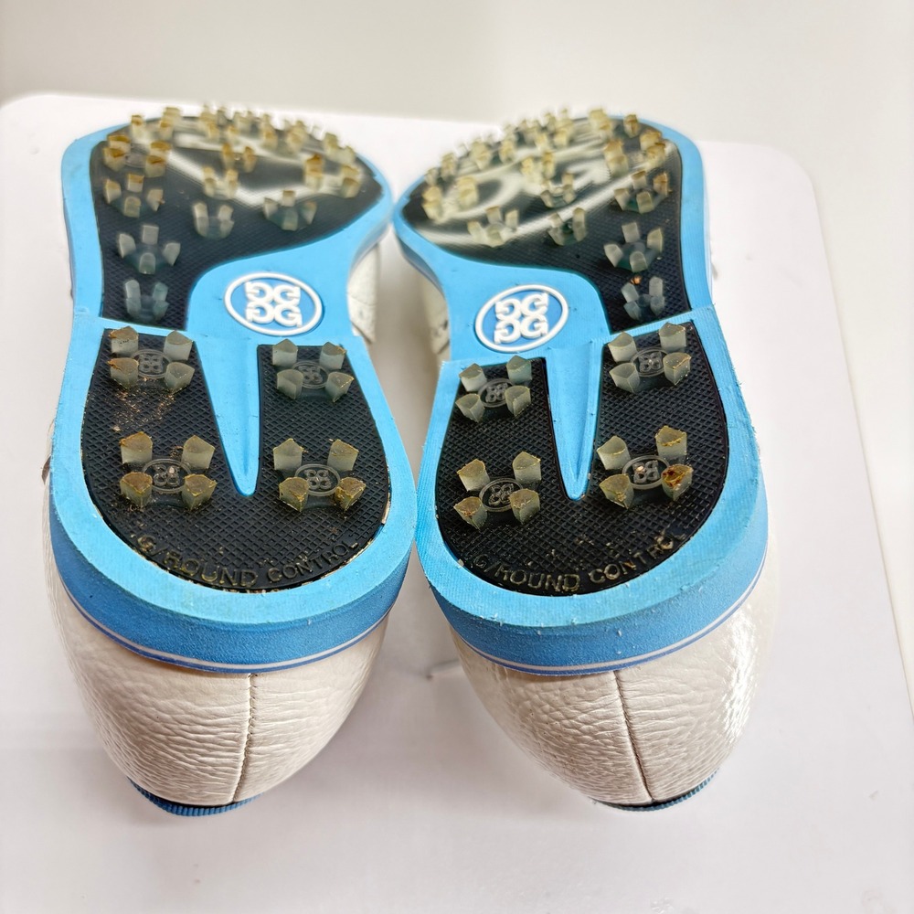 G/FORE Gallivanter Womens Golf Shoes White Blue Leather Wingtip G4LS21EF08 7.5 - Picture 12 of 13